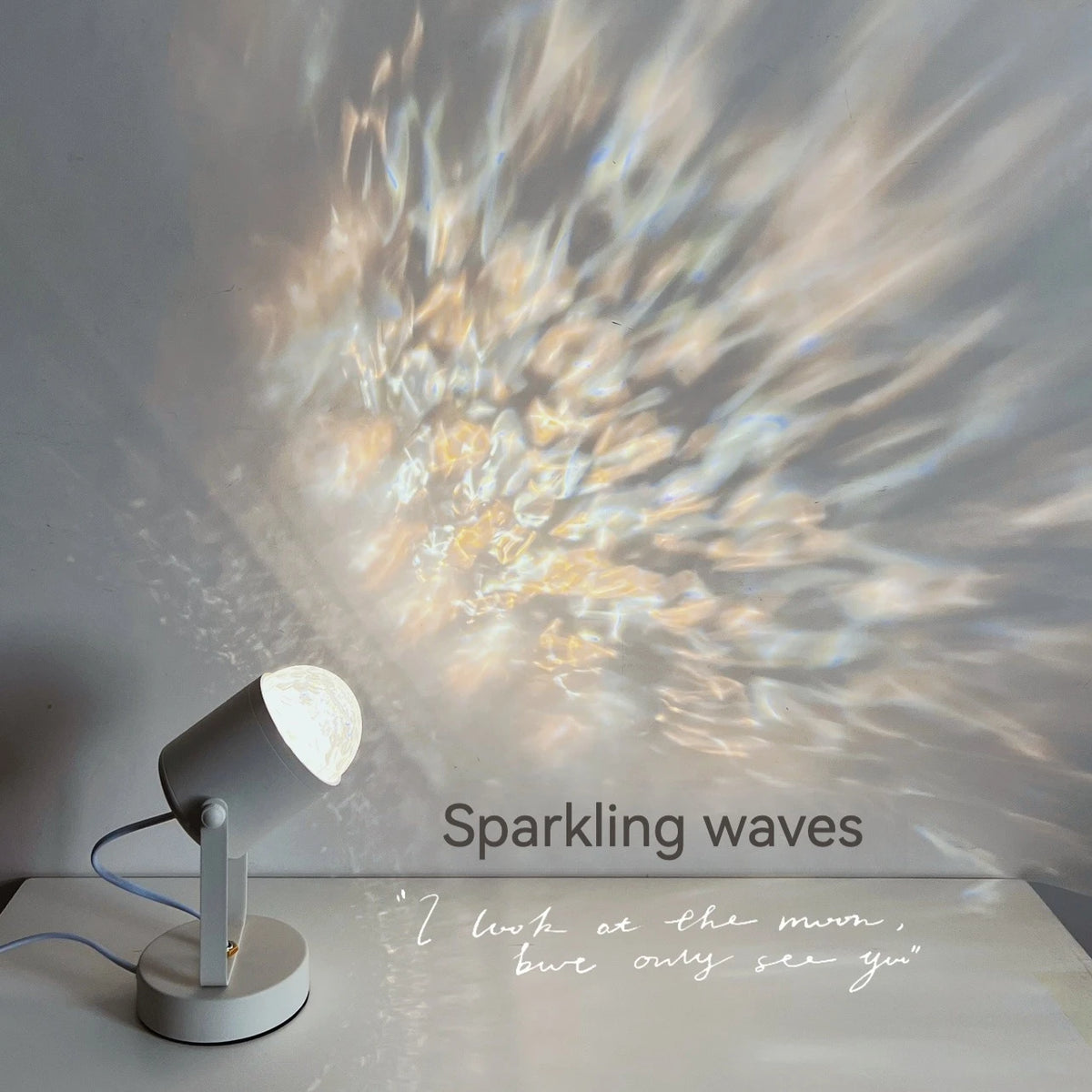 lampe murale moderne projection lumineuse ondulations eau blanc scintillement chambre