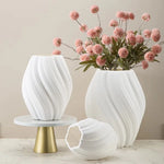 vase moderne plastique blanc texturé hauteur jusqu'à 26cm décoration intérieure