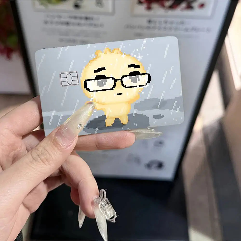 autocollants cartes bancaires dessin animé mignon personnages adhésifs réutilisables imperméables classiques féminins