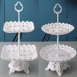 support desserts tour dentelle blanc classique macarons gâteaux fruits assiettes
