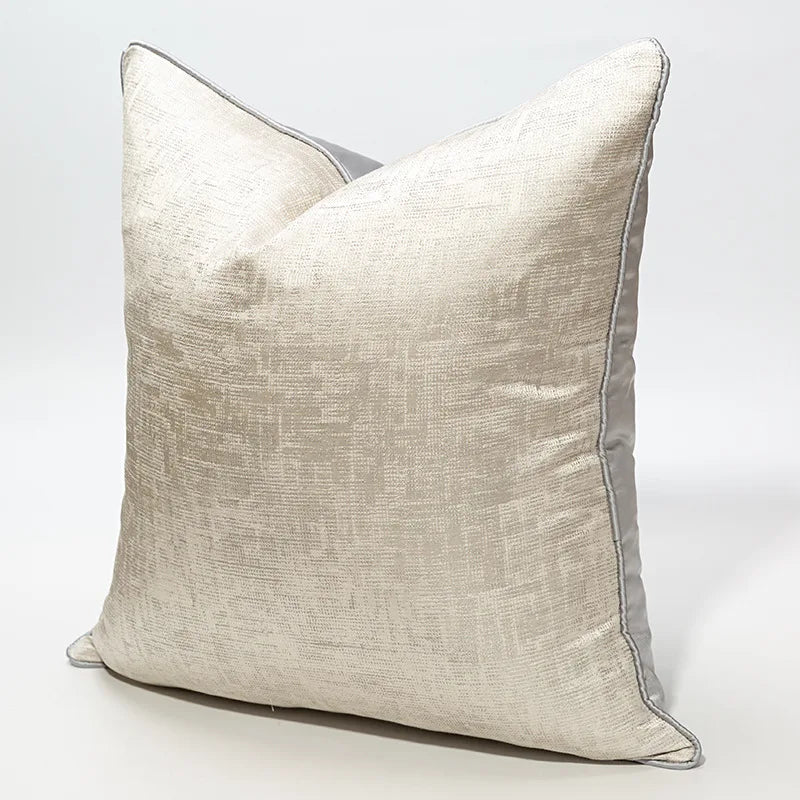 housse coussin décorative contemporaine beige clair tissu polyester carré sofa 30x50cm 45x45cm 50x50cm