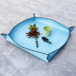 tapis jardinage bleu clair moderne imperméable boucles fourreau plantes outils