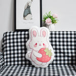 taies d'oreiller personnalisées dessins animés coussins mignons blanc rose orange bleu plush cartoon