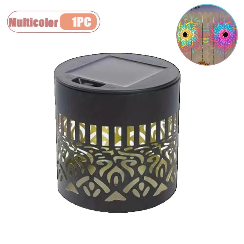 projecteur solaire moderne noir motif floral découpé étanche adhésif 3m extérieur jardin cour autonomie