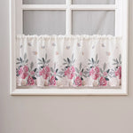 rideau floral papillon polyester semi transparent romantique naturel cuisine blanc violet vert rose bleu