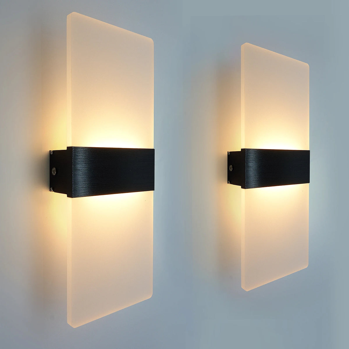 lampe murale moderne led 12w blanc noir or vis fixe chambre salon entrée cuisine