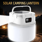 lanterne solaire portable camping led rechargeable fixation poignée écran digital prise type