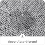 tapis bain microfibre gris clair moderne antidérapant absorbant large salon chambre
