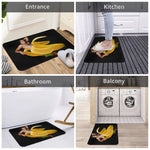tapis moderne anti dérapant polyester noir jaune vert banane