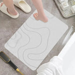 tapis bain gris moderne absorbant rapide securation ondulé vert clair entrée