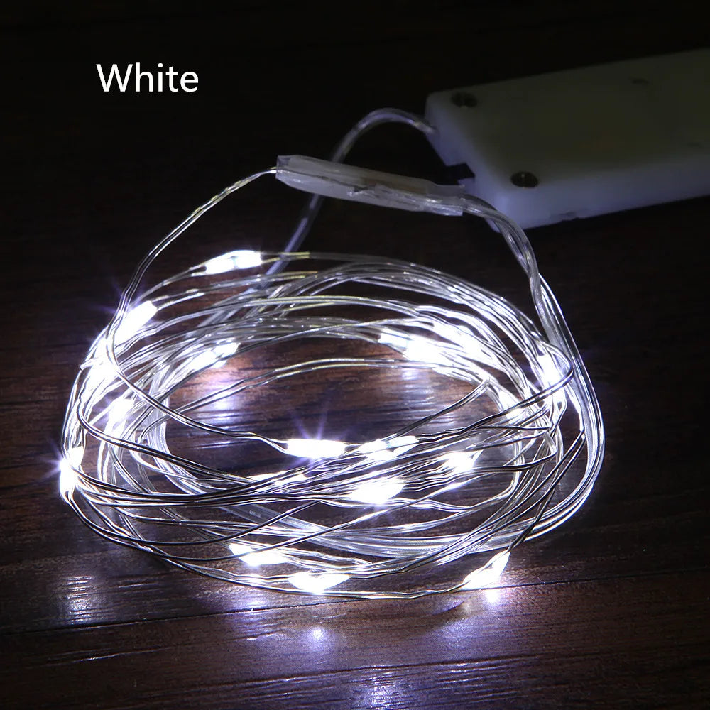 guirlande lumineuse led fil cuivre 2m 20 led multicolore blanc chaud blanc noël festive