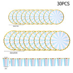 assiettes gobelets papier jetables motifs floraux fête anniversaire mariage décoration