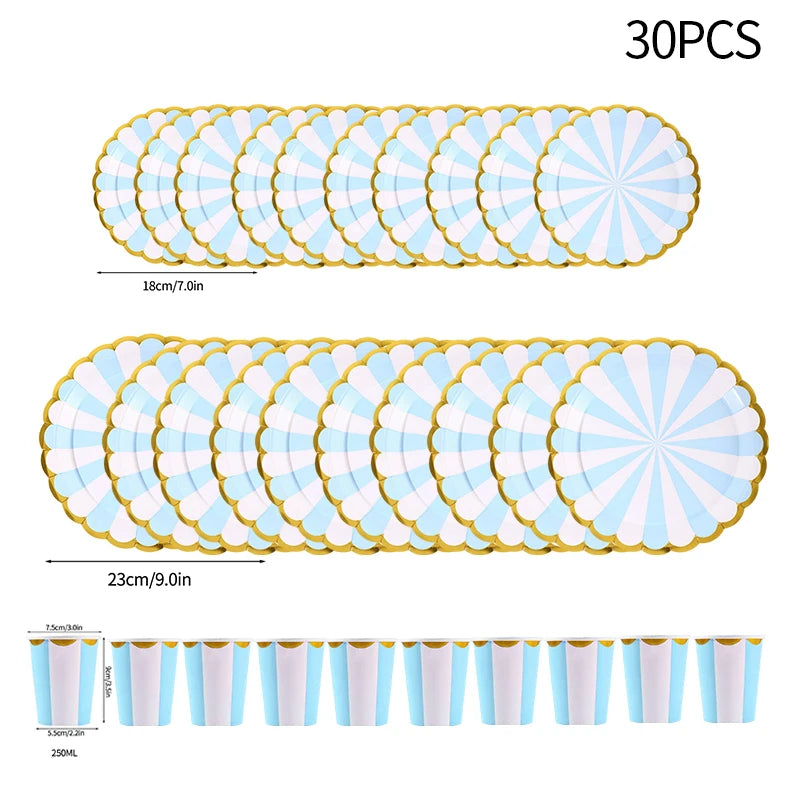 assiettes gobelets papier jetables motifs floraux fête anniversaire mariage décoration