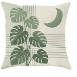taies d'oreiller décoratives feuilles tropicales minimaliste moderne polyester beige vert 40x40cm 45x45cm 50x50cm 60x60cm