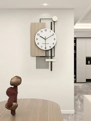 Horloge murale en bois minimaliste moderne pour salon et chambre - Décoration verticale élégante