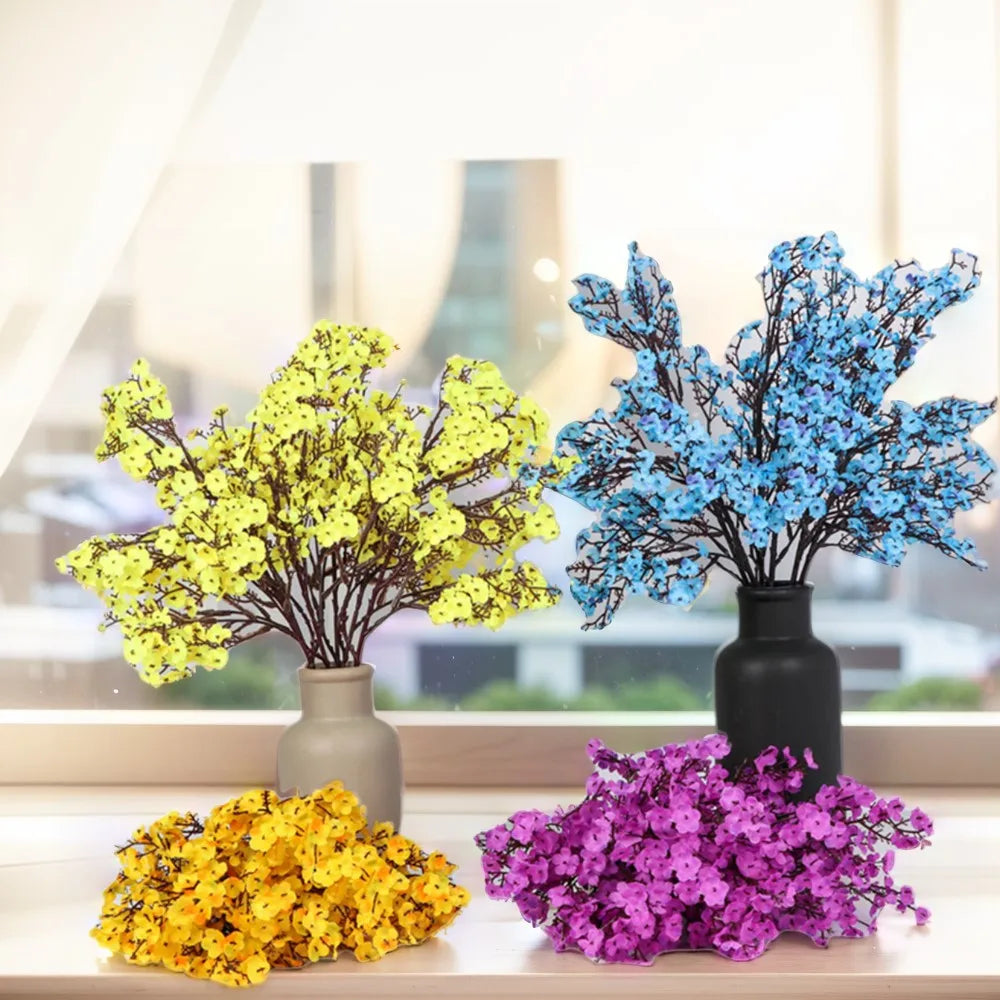 Bouquet artificiel moderne rose jaune bleu violet blanc décoration intérieure mariage anniversaire