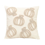 citrouille brodée halloween coussin blanc rustique automne texture épaisse polyester coton décoration sofa chambre