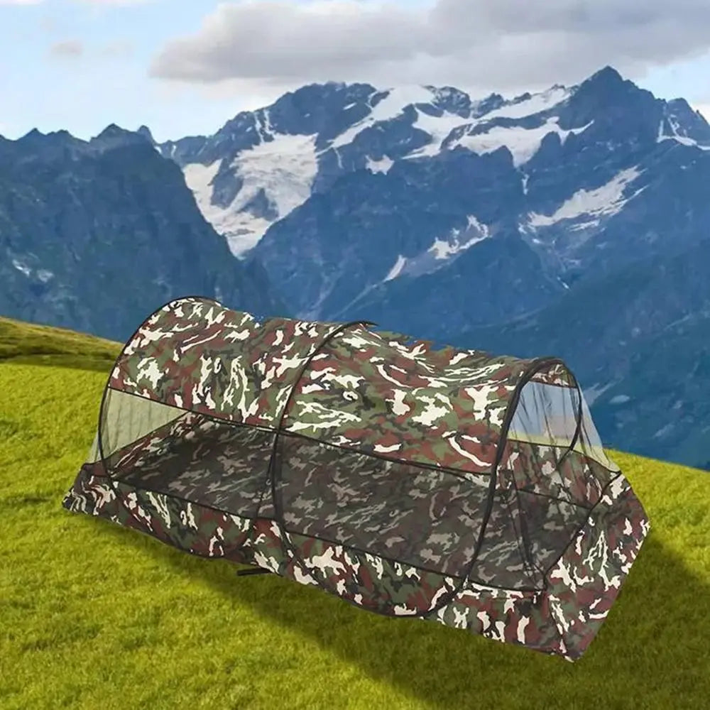 tente camping camouflage moderne polyester extérieure campement moustiquaire portable vert brun noir