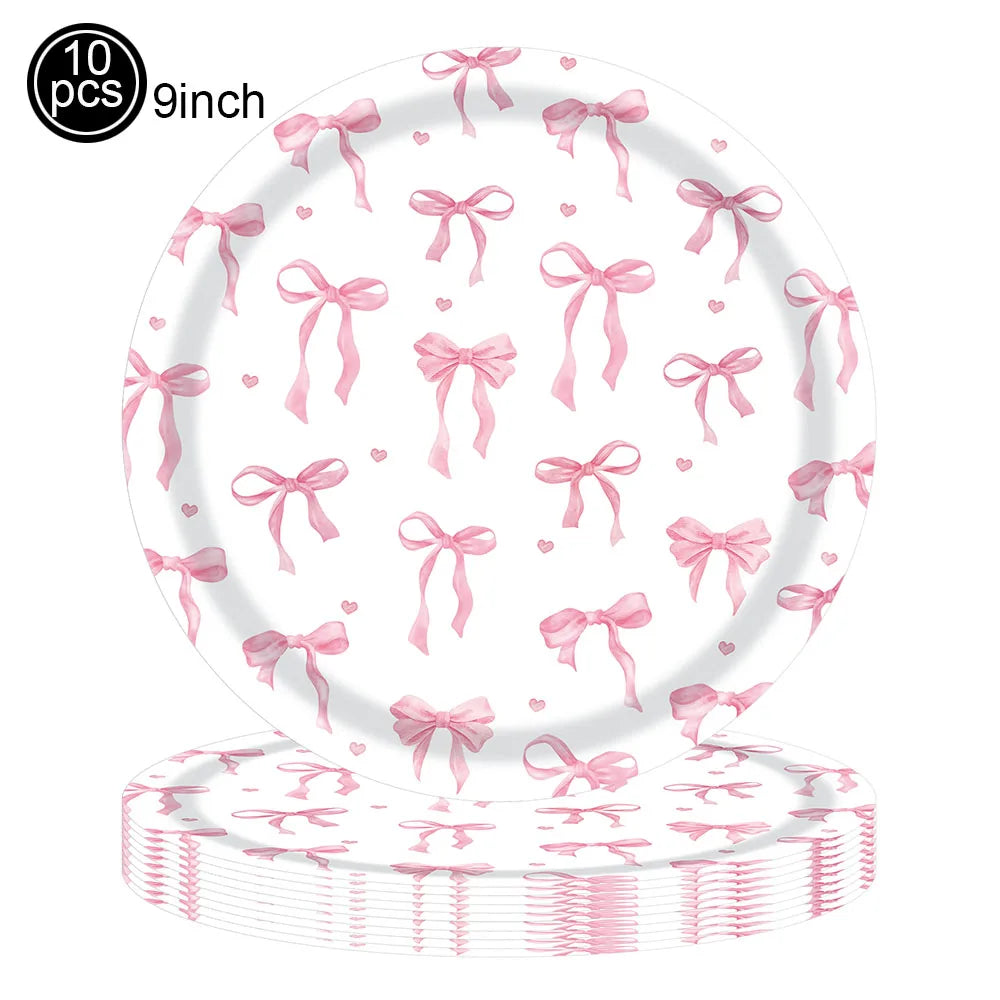 vaisselle jetable fête anniversaire mariage blanc rose arcs coeurs rayures pop corn sac cadeau