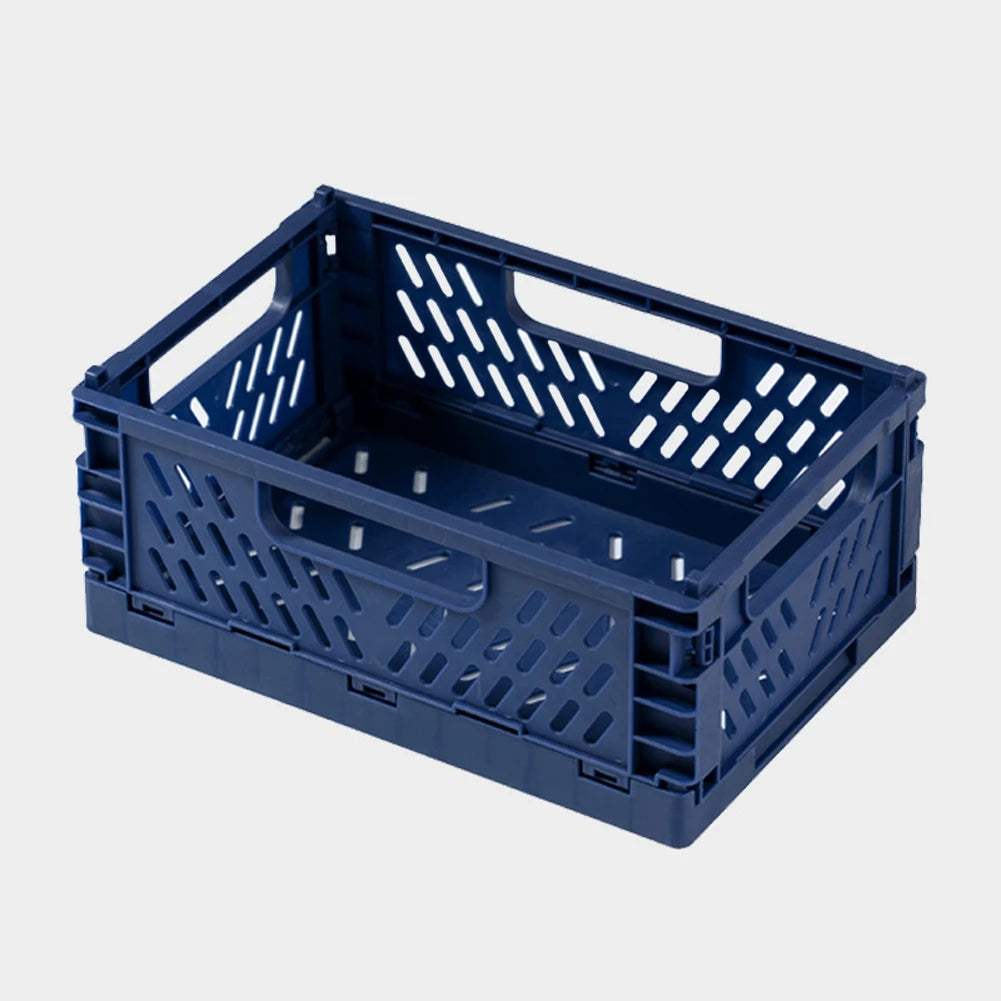 caisse rangement pliable perforée moderne gris rose bleu blanc stockage organisation portable multifonctionnelle