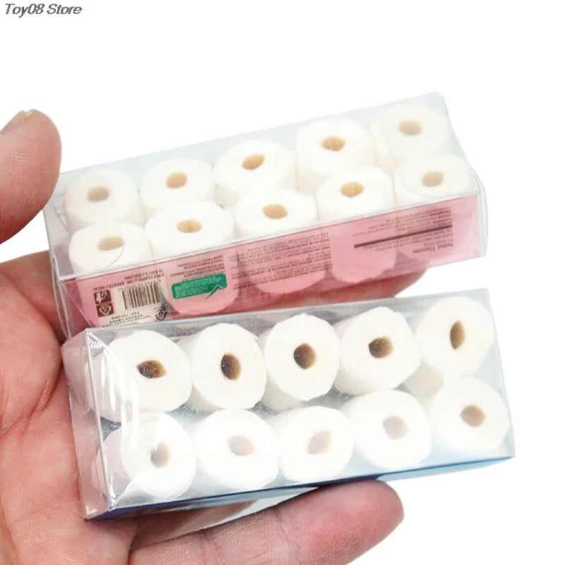 miniature paquet papier toilette imitation résine couleurs blanc bleu rose verte réaliste enfant jouet