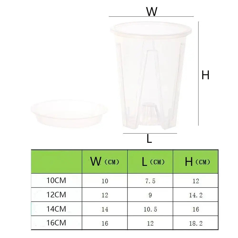 pot fleurs transparent moderne plaque fixation semis 10cm 12cm 14cm 16cm
