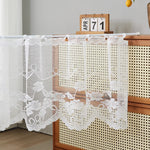rideau blanc dentelle fleurs transparent classique romantique bordure dentelée polyester fenêtre chambre salon