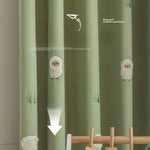 rideau vert clair brodé mouton herbe cartoon enfant chambre opaqueextérieur simple