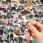 sticker chibi kawaii manga personnages oreilles chat uniformes mignons humoristiques stickers anime