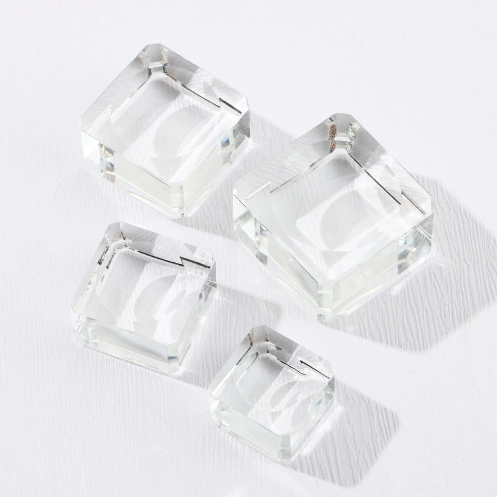 supports présentation boule cristal transparent facets moderne décoration maison ornement