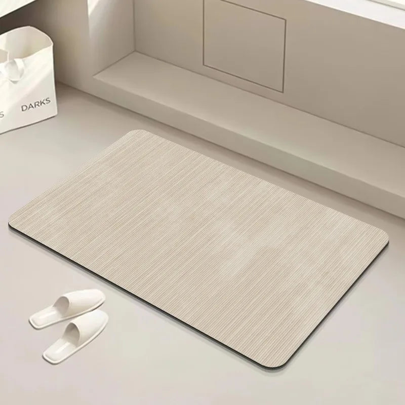 tapis sol salle bain diatomée beige absorbant moderne antidérapant séchage rapide intérieur