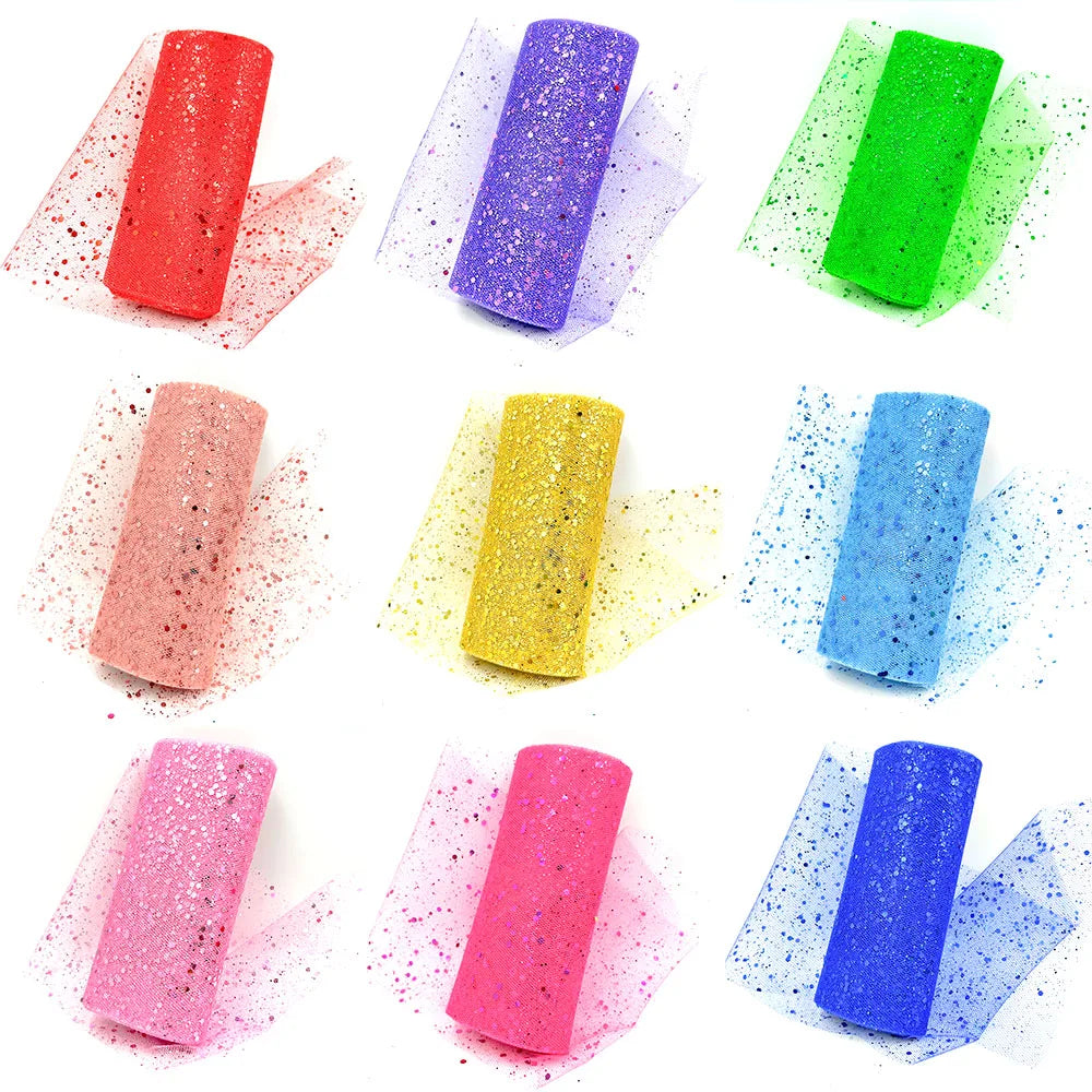 rubans tulle pailletés couleur bleu rose ornementaux mariage décoration événement festive opaques