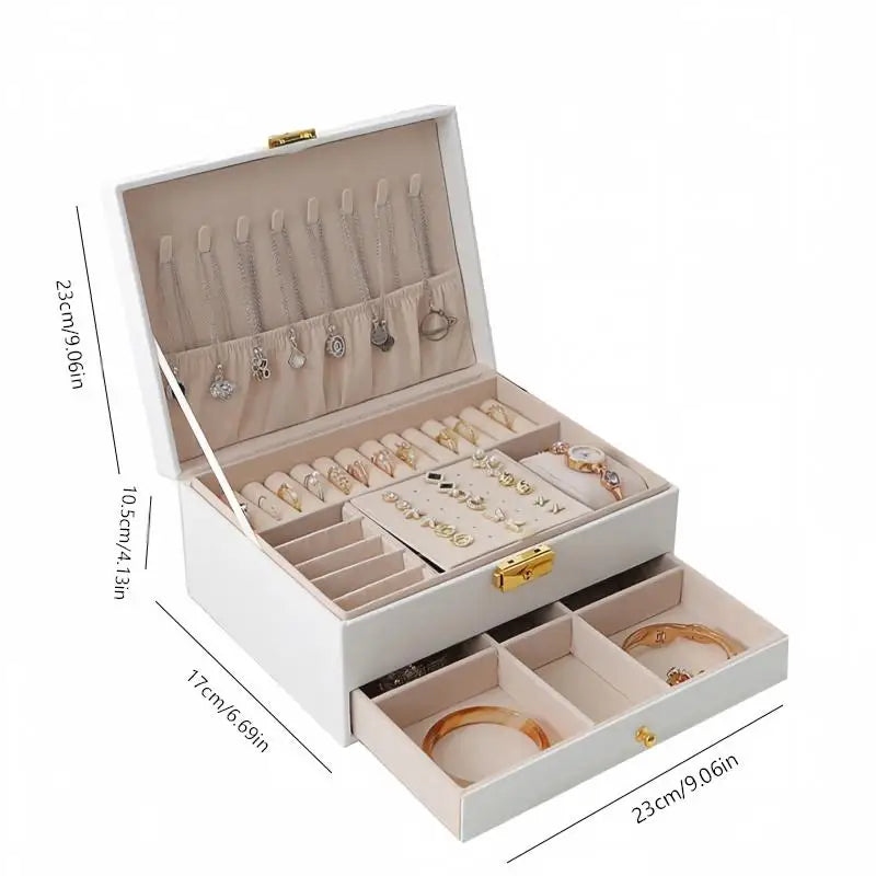 boîtes bijoux cuir moderne compartiments protection vert rose blanc festival mariage voyage
