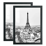 cadre photo moderne noir blanc bois transparent 21x30cm 30x40cm verre inclusion photo