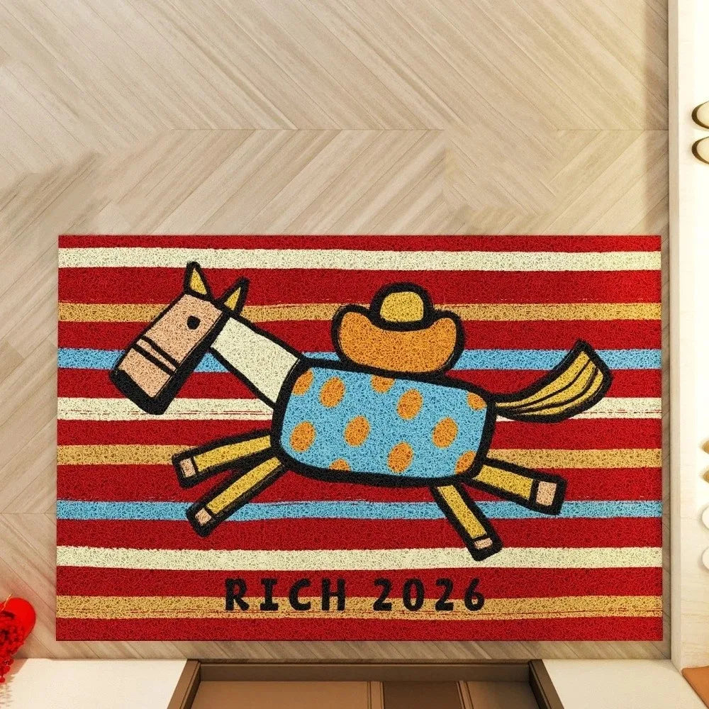 tapis dessin animé personnages chinois rouge bleu blanc résistant antibactéries imperméable