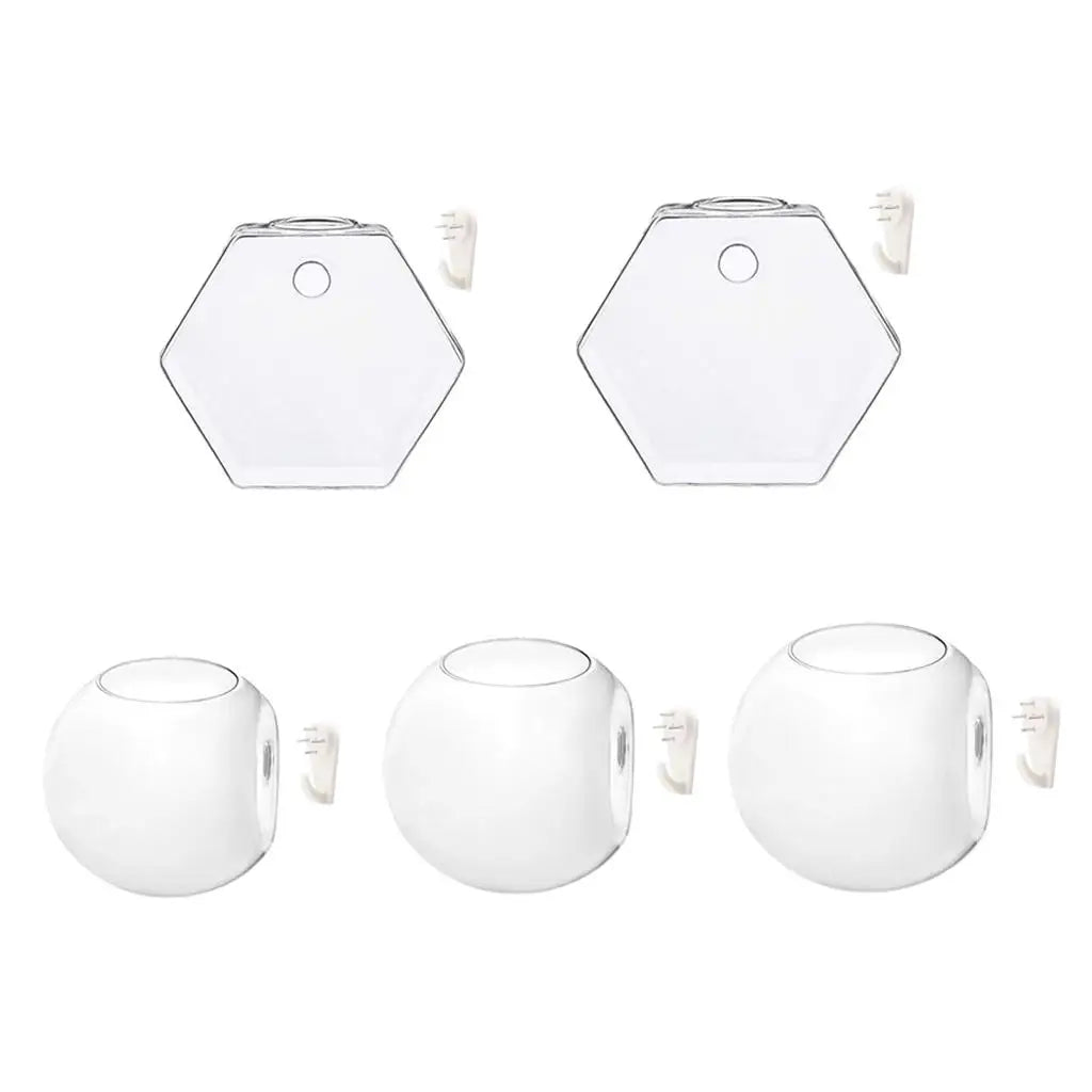 vases suspendus verre transparent modernes clips adhésifs rond hexagonal