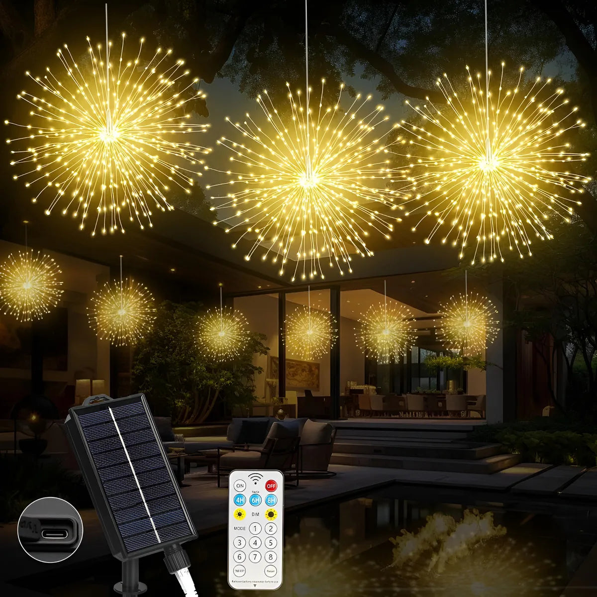 guirlande lumineuse solaire multicolore étoiles moderne clips autoinstallation extérieure festivités led