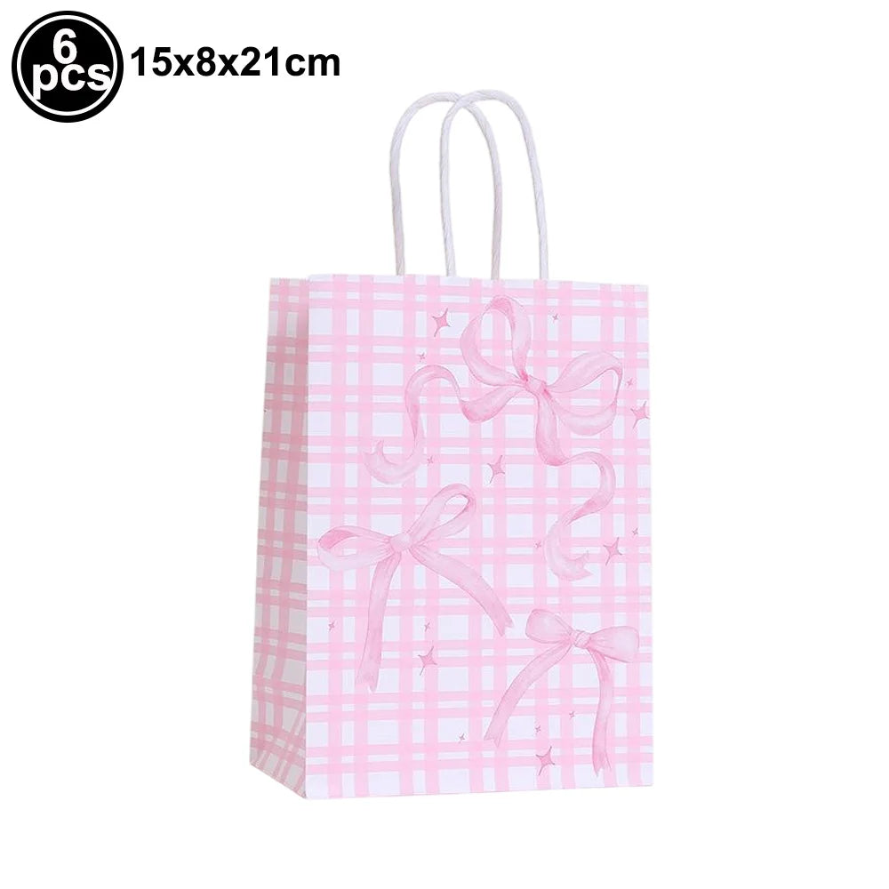 petites coupes papier rose motif rubans moderne blanc festives mariage anniversaire enfants