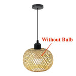 lampe suspendue tissage bambou naturel moderne artisanale pince e27 câble suspension adjustable chambre restaurant