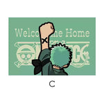 tapis d'entrée one piece noir blanc rouge personnages bienvenue chez toi logo/svg anime moderne