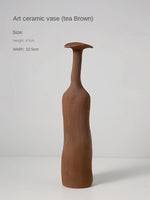 vase decoratif moderne marron rouille violet gris beige fleurs seches arrangement floral decoration maison