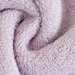 ensemble serviettes bain coton pur grande taille motif géométrique bleu gris violet blanc