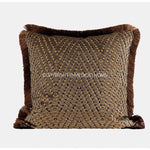 taies d'oreiller géométriques polyester beige marron classique respectueux environnement opaques maison