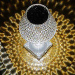 lampe poser led rechargeable transparente diamantée moderne interrupteur tactile