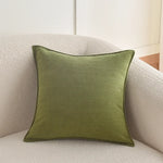 housses coussins chenille 45x45cm beige vert bleu gris texturées moderne opaques fixation invisible
