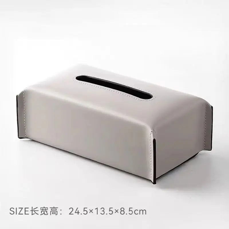 boîte mouchoirs simili cuir moderne blanc noir vert olive marron clair minimaliste 23cm 12cm