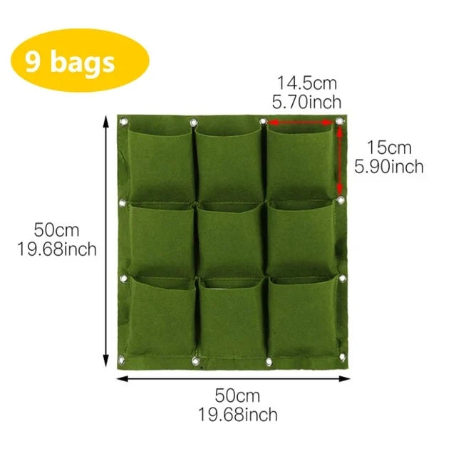 porte plantes mural suspendu poches plantes texture tissée moderne vert noir