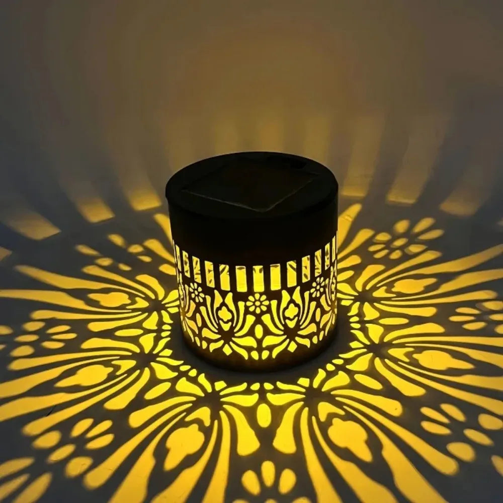 lampe solaire décorative moderne floral adhésive panneau solaire noir doréextérieur