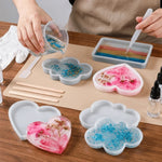 moules silicone imprimé floral moderne blanc rectangle rond cœur ellipse nuage