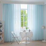 rideaux bleu clair polyester translucides plissés moderne tringle rideaux 170x100cm chambre salon